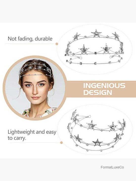 Bling Rhinestone Star Crown Crystal Tiara Bridal Headpiece Hair Wedding main image 4